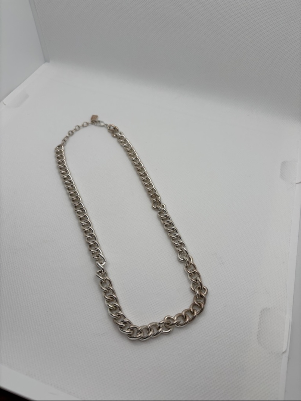 Ralph Lauren Classic Silver Color Chain Necklace - Unisex Jewelry Lobster Clasp